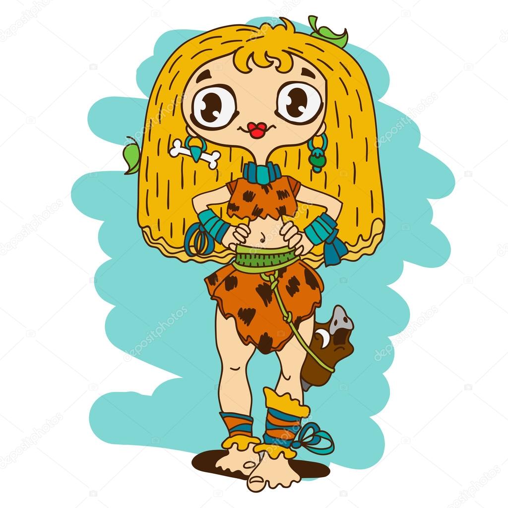  Cute  cave  girl   Stock Vector  krasivos 27973835