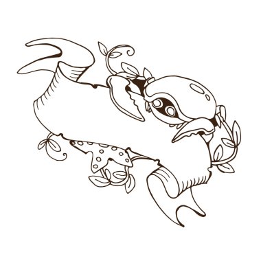 plaj Yengeç, deniz yıldızı ve yosun sarılmış