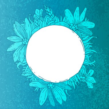 Cute retro çerçeve çiçek çiçekler BM sepeti şeklinde düzenlenmiştir.
