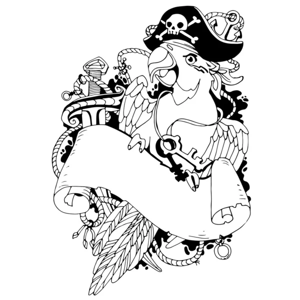 Perroquet pirate — Image vectorielle