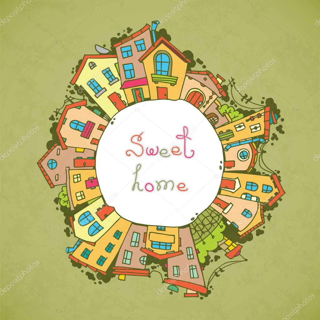 Sweet Home background vector illustration
