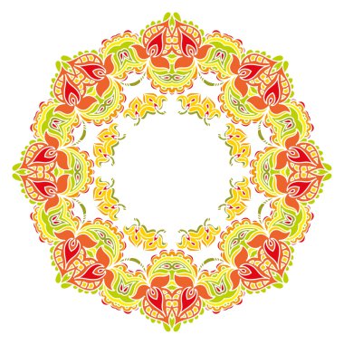 Sevimli çiçek süsleme dan yuvarlak çerçeve