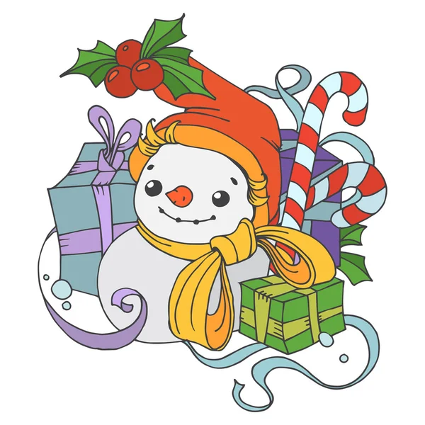 圣诞雪人 — 图库矢量图片