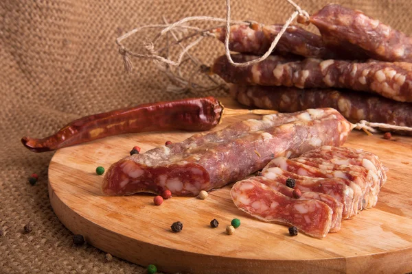 Dried sausages — Stock Photo, Image