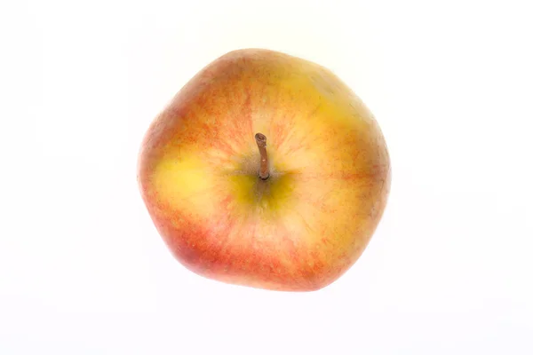 Pomme rouge isolée sur fond blanc. Vue du dessus . — Photo