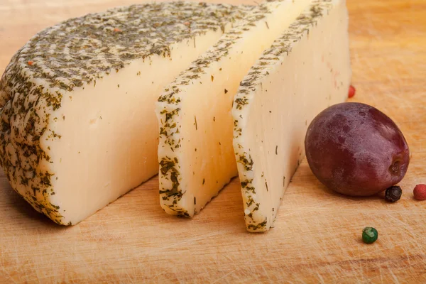 Cheese with spices and herb — Stock Photo, Image