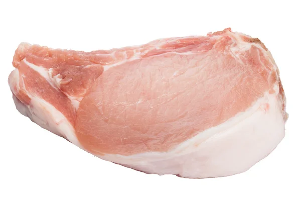 Fersk svinekotelet kød skive isoleret på hvid - Stock-foto