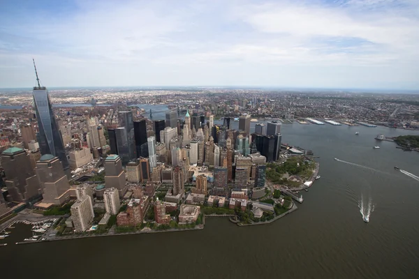 Вид на Манхэттен с вертолета — стоковое фото