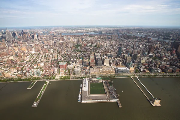 Widok na Manhattanie z helikoptera — Zdjęcie stockowe