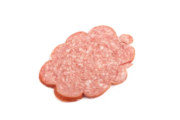 A piece of sausage on a white background — Stock Photo, Image