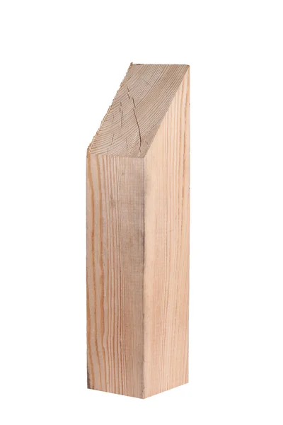 Bloco de madeira isolado sobre um fundo branco — Fotografia de Stock