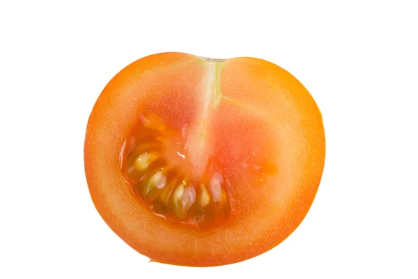 Gesneden gele tomaten geïsoleerd op witte achtergrond — Stockfoto