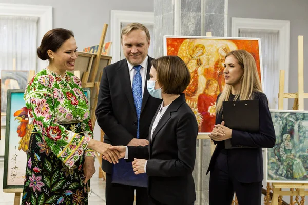Kishinev Moldova Nisan 2022 Moldova Başkanı Maia Sandu Ukrayna Büyükelçisinin — Stok fotoğraf