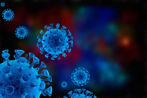 Obraz Komórki Wirusa Grypy Covid Coronavirus Covid Ognisko Grypy Tle — Zdjęcie stockowe