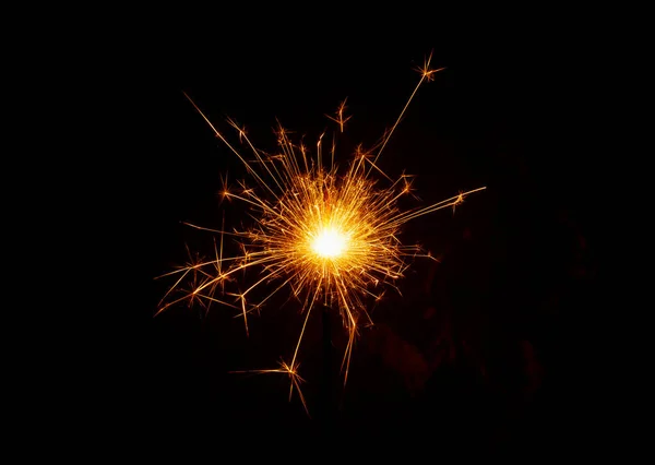 Bright Burning Sparkler Dark Background — Stock Photo, Image