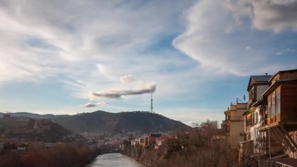 Grúzia Tbiliszi 2022 Február Time Lapse Video Tbilisi Old Town — Stock videók