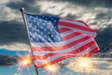 Anma Günü için Amerikan bayrağı, 4 Temmuz, Bağımsızlık Günü, Kutlama Konsepti.