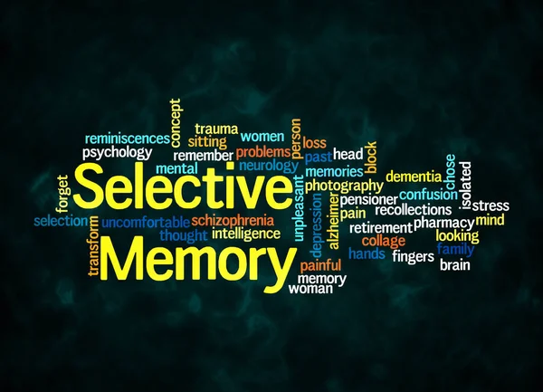 Σύννεφο Word Selective Memory Έννοια Δημιουργούν Μόνο Κείμενο — Φωτογραφία Αρχείου