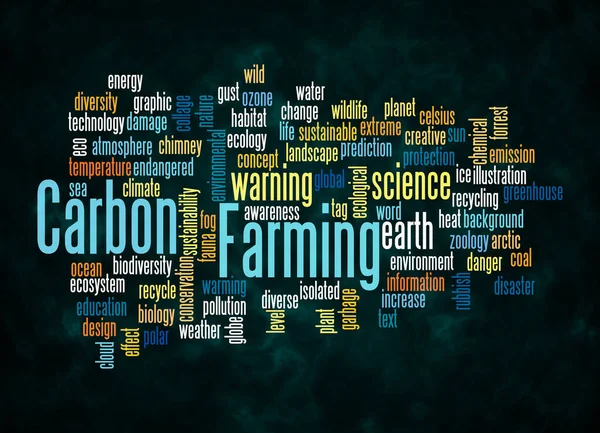 Word Cloud Carbon Farming Concept Create Text Only — ストック写真