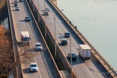 Georgia, Tbilisi - December 30, 2021: Traffic on city street.