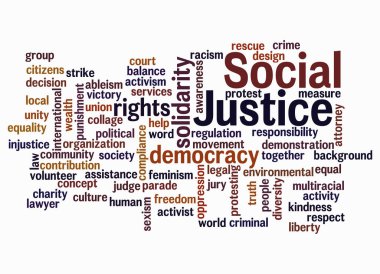 SOSYAL JUSTICE kavramına sahip Kelime Bulutu sadece metin ile oluşturulur.