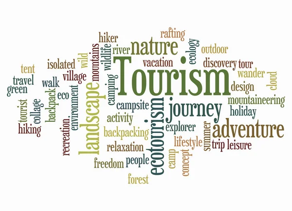 Word Cloud Con Concepto Tourism Crea Solo Con Texto —  Fotos de Stock