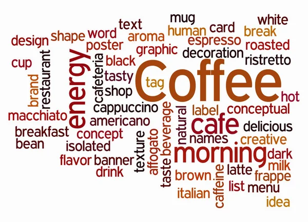 Word Cloud Coffee Concept Create Text Only — Stock Photo, Image