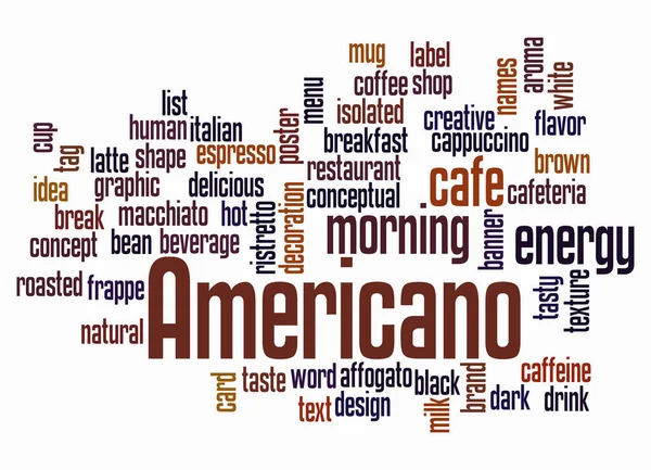 Word Cloud Americano Concept Create Text Only — Stock Photo, Image