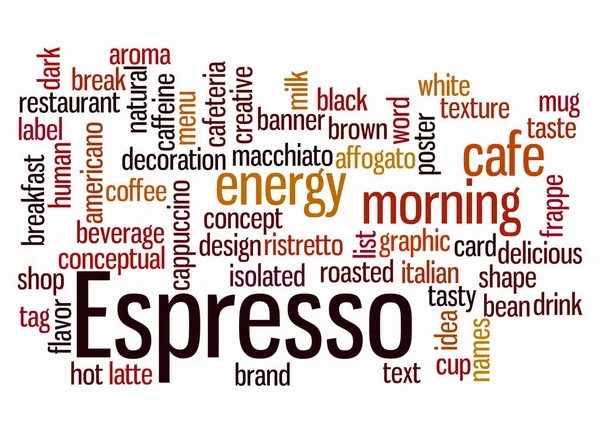 Word Cloud Espresso Concept Create Text Only — Stock Photo, Image