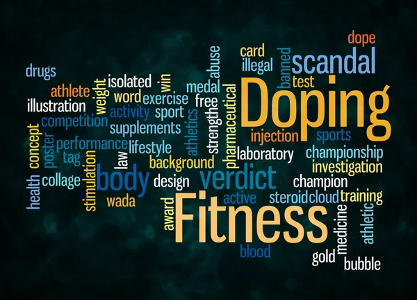 Word Cloud Med Doping Fitness Koncept Skapa Med Endast Text — Stockfoto