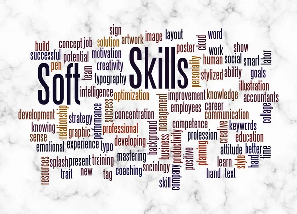 Word Cloud Med Soft Skills Koncept Skapa Med Endast Text — Stockfoto