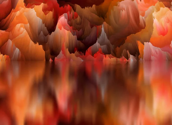 Чарівний Світ Анотація Пейзаж Сюрреалістичне Озеро Роздуми Мистецтво Творчість Уява — стокове фото