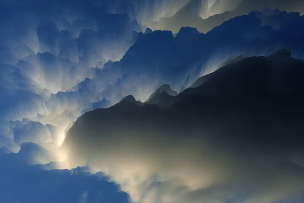 Mundo Los Icebergs Futuristas Paisaje Planetario Congelado Abstracto Montañas Glaciares — Foto de Stock