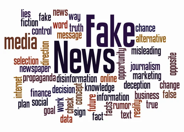 Word Cloud Fake Newsのコンセプト テキストのみで作成 — ストック写真