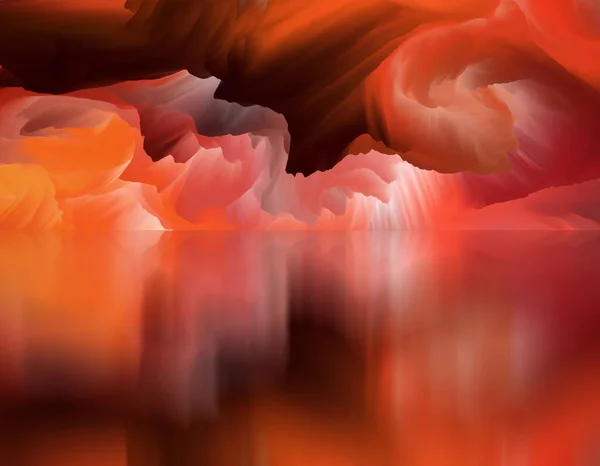 Kouzelný Svět Abstraktní Krajina Surrealistické Jezero Odrazy Umění Tvořivost Představivost — Stock fotografie