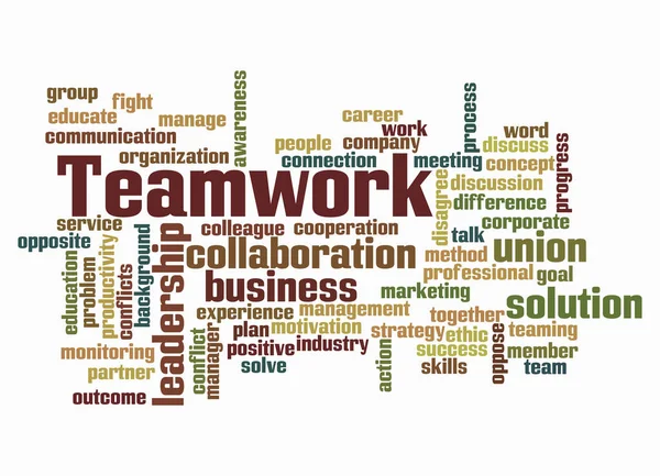 Word Cloud Teamwork Concept Create Text Only — Stock Photo, Image