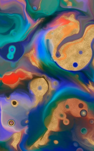 Multicolor Abstrakt Acryl Gießen Flüssige Kunst Hintergrund Illustration — Stockfoto