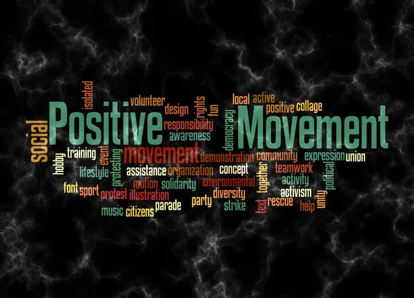 Word Cloud Концепцією Positive Movation Створити Тільки Текстом — стокове фото