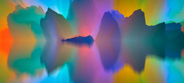 Magische Welt Abstrakte Landschaft Surrealer See Und Spiegelungen Kunst Kreativität — Stockfoto
