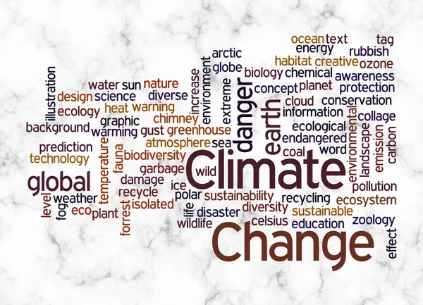 Word Cloud Climate Change Concept Create Text Only — Fotografia de Stock