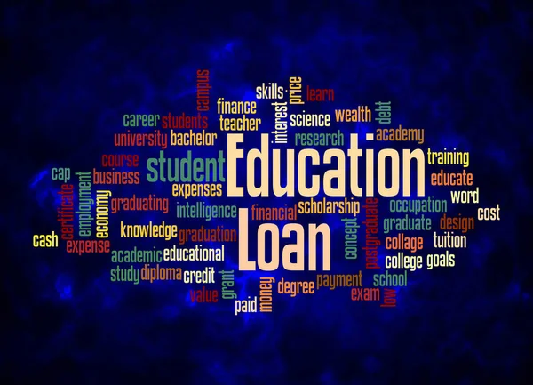 Word Cloud with EDUCATION LOAN concept create with text only.