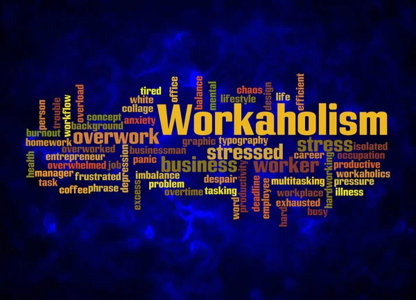 Word Cloud Workaholism Concept Create Text Only — Stockfoto