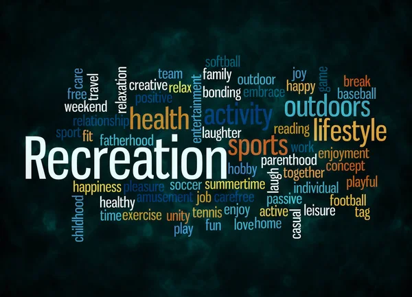 Word Cloud Recreation Concept Create Text Only — Stok fotoğraf