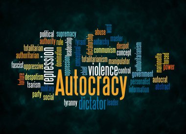 Word Cloud with AUTOCRACY concept create with text only.