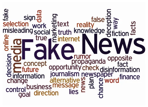 Word Cloud Την Έννοια Fake News Δημιουργήστε Μόνο Κείμενο — Φωτογραφία Αρχείου