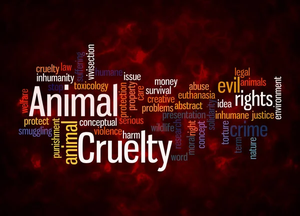 Word Cloud with ANIMAL CRUELTY concept create with text only.