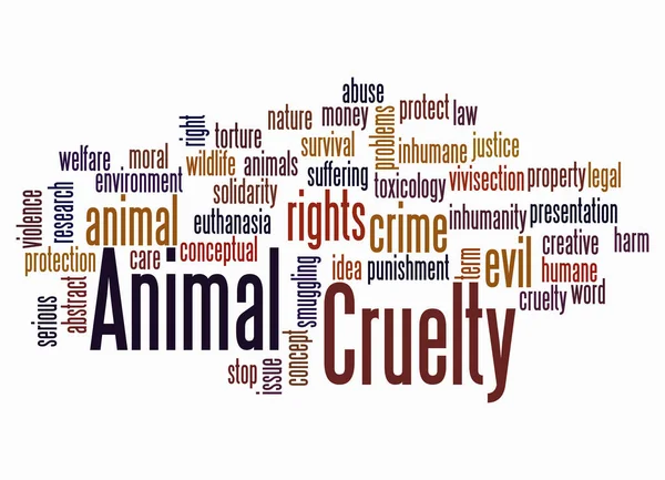 Word Cloud Com Conceito Crueldade Animal Criar Apenas Com Texto — Fotografia de Stock