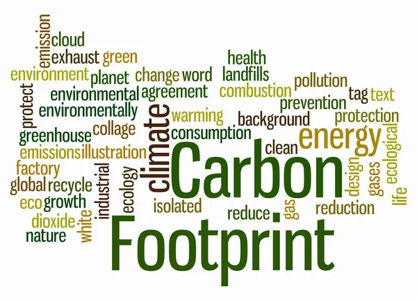 CARBON FOOTPRINT kavramına sahip Kelime Bulutu sadece metin ile oluşturulur.