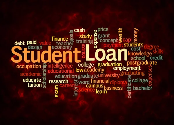 Word Cloud with STUDENT LOAN concept create with text only.