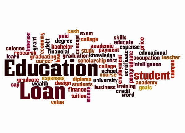 Word Cloud with EDUCATION LOAN concept create with text only.